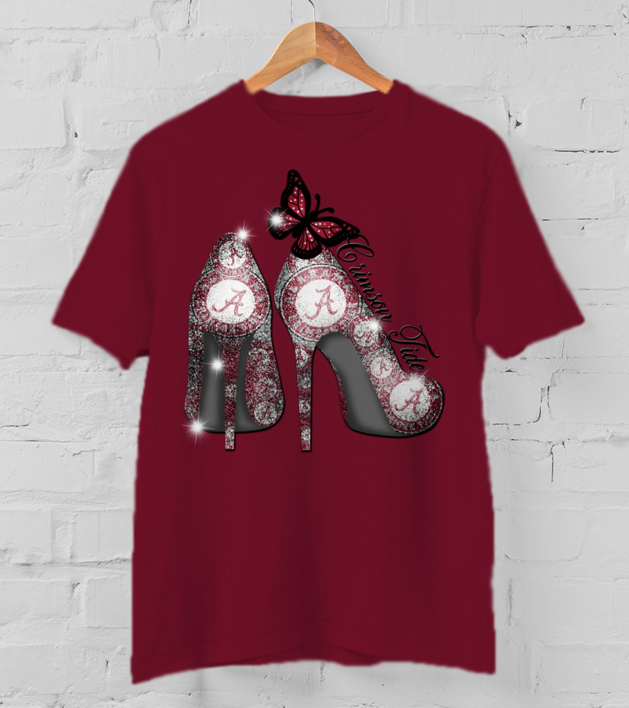 Crimson Tide Heels With Butterfly T-Shirt