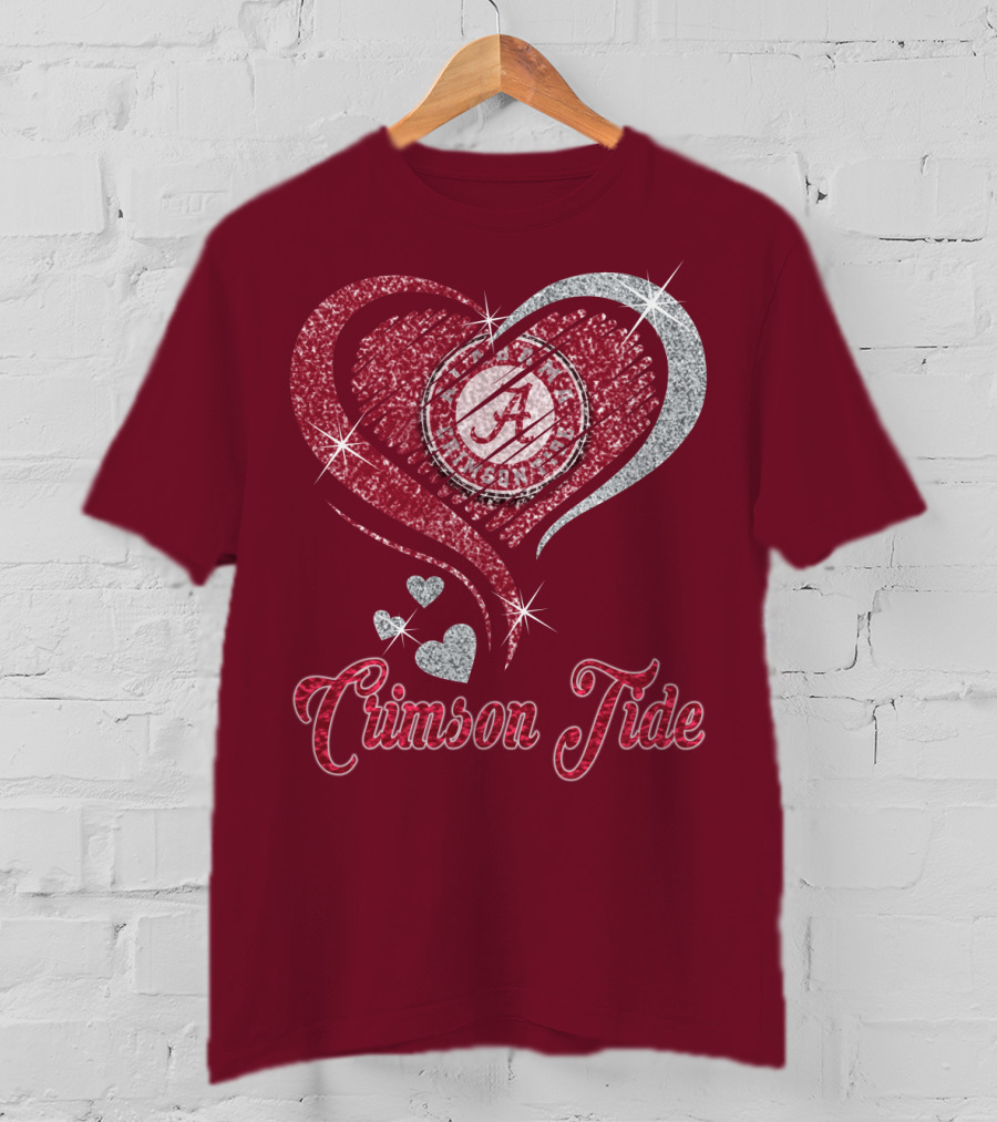 Alabama Crimson Tide Heart Sparkle T-Shirt