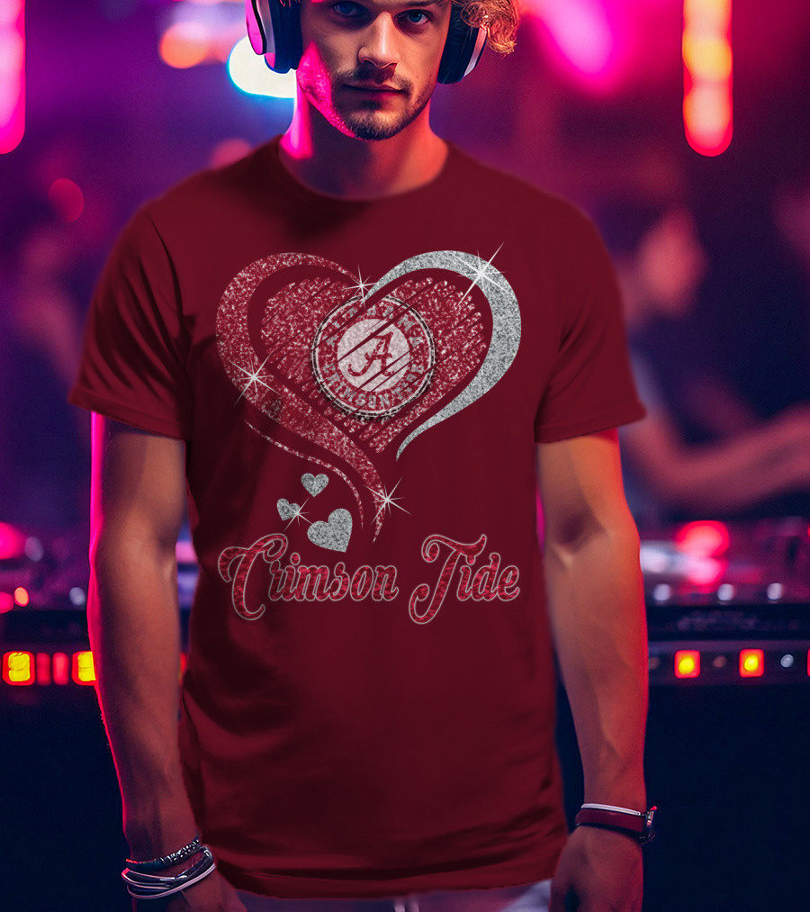 Alabama Crimson Tide Heart Sparkle T-Shirt