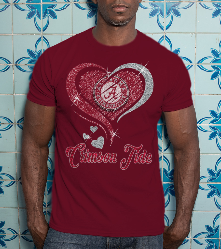 Alabama Crimson Tide Heart Sparkle T-Shirt