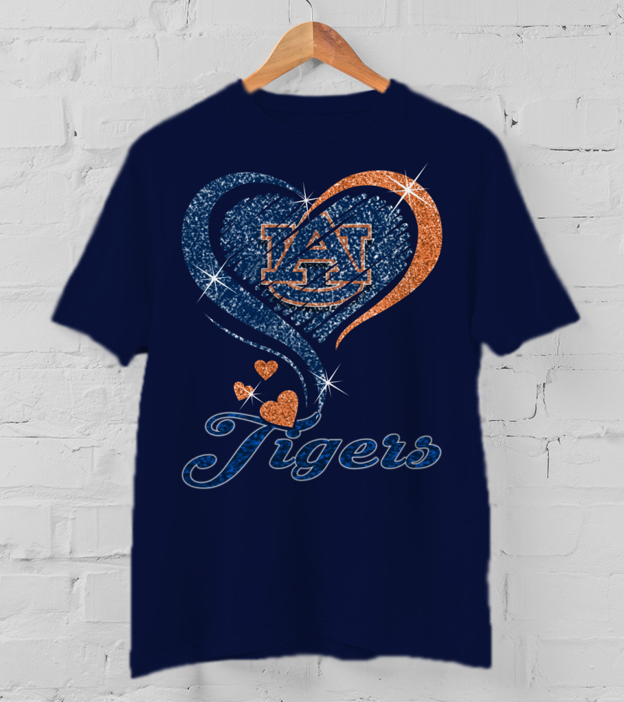 Auburn Tigers Heart Logo With Effect T-Shirt
