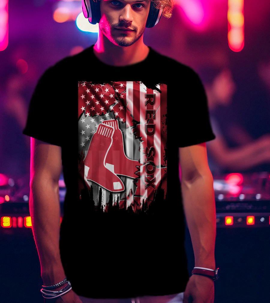 Boston Red Sox American Flag Sox Banner T-Shirt