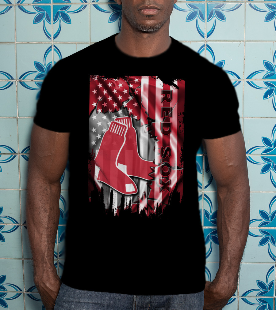 Boston Red Sox American Flag Sox Banner T-Shirt