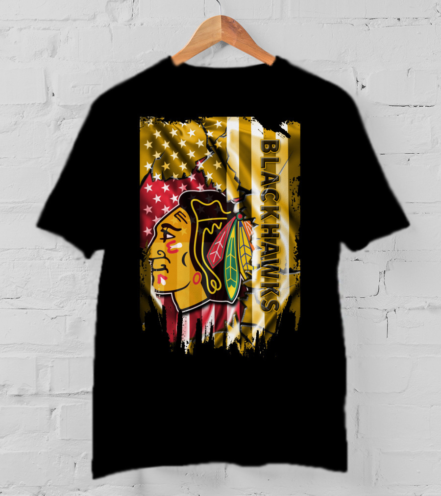 Blackhawks American Flag T-Shirt