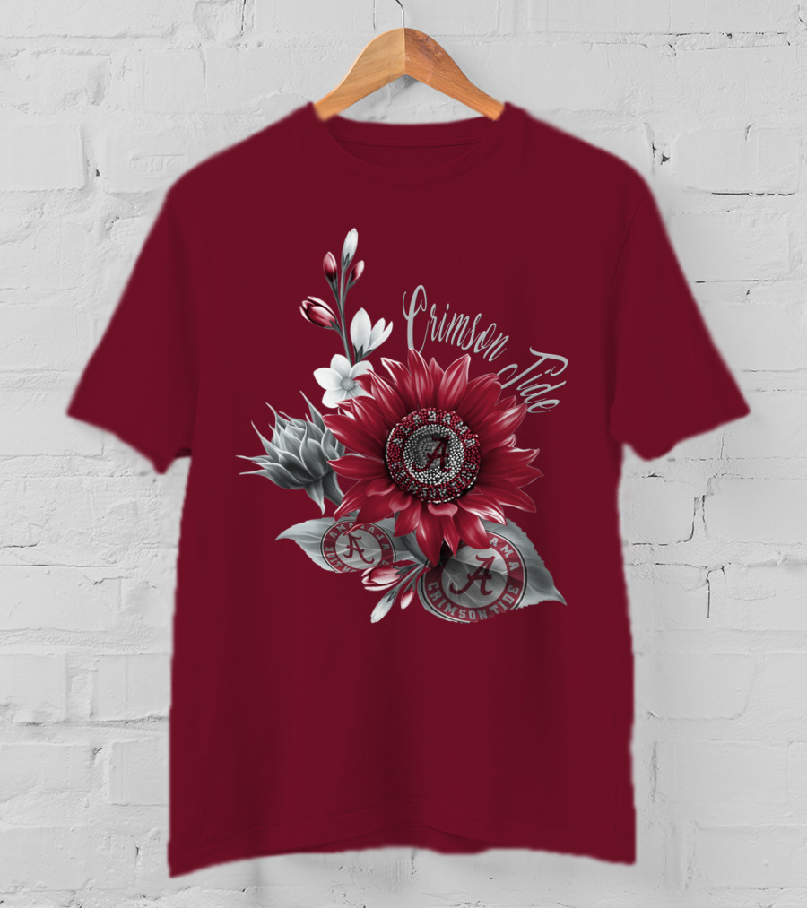 Crimson Tide Alabama A Flower T-Shirt