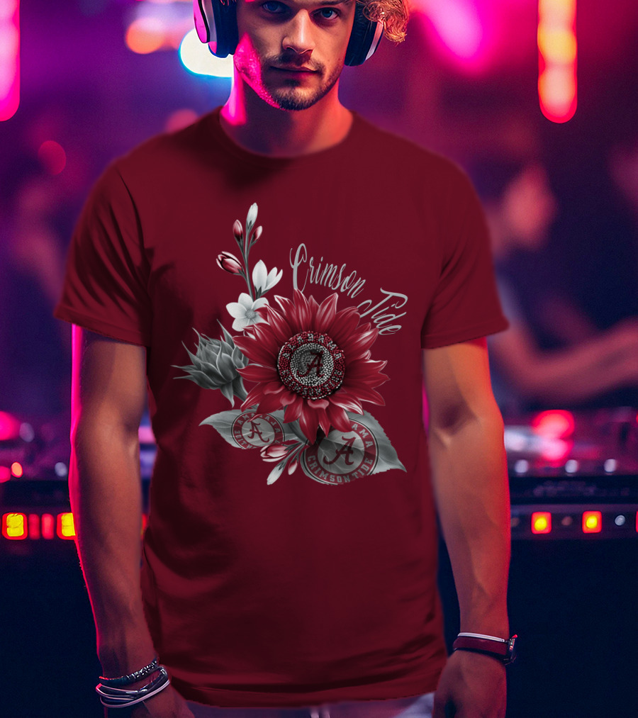 Crimson Tide Alabama A Flower T-Shirt