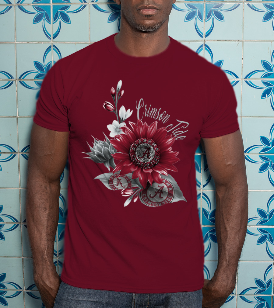 Crimson Tide Alabama A Flower T-Shirt
