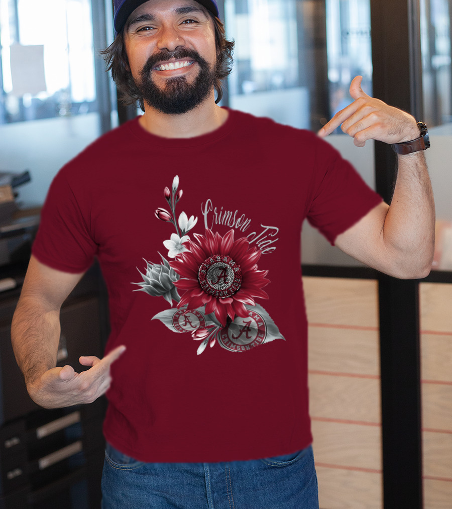 Crimson Tide Alabama A Flower T-Shirt
