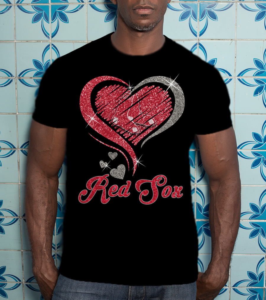Red Sox Heart Glitter T-Shirt