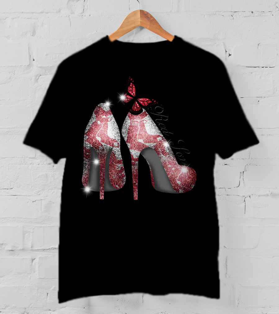 Boston Red Sox High Heels With Butterfly And Socks T-Shirt