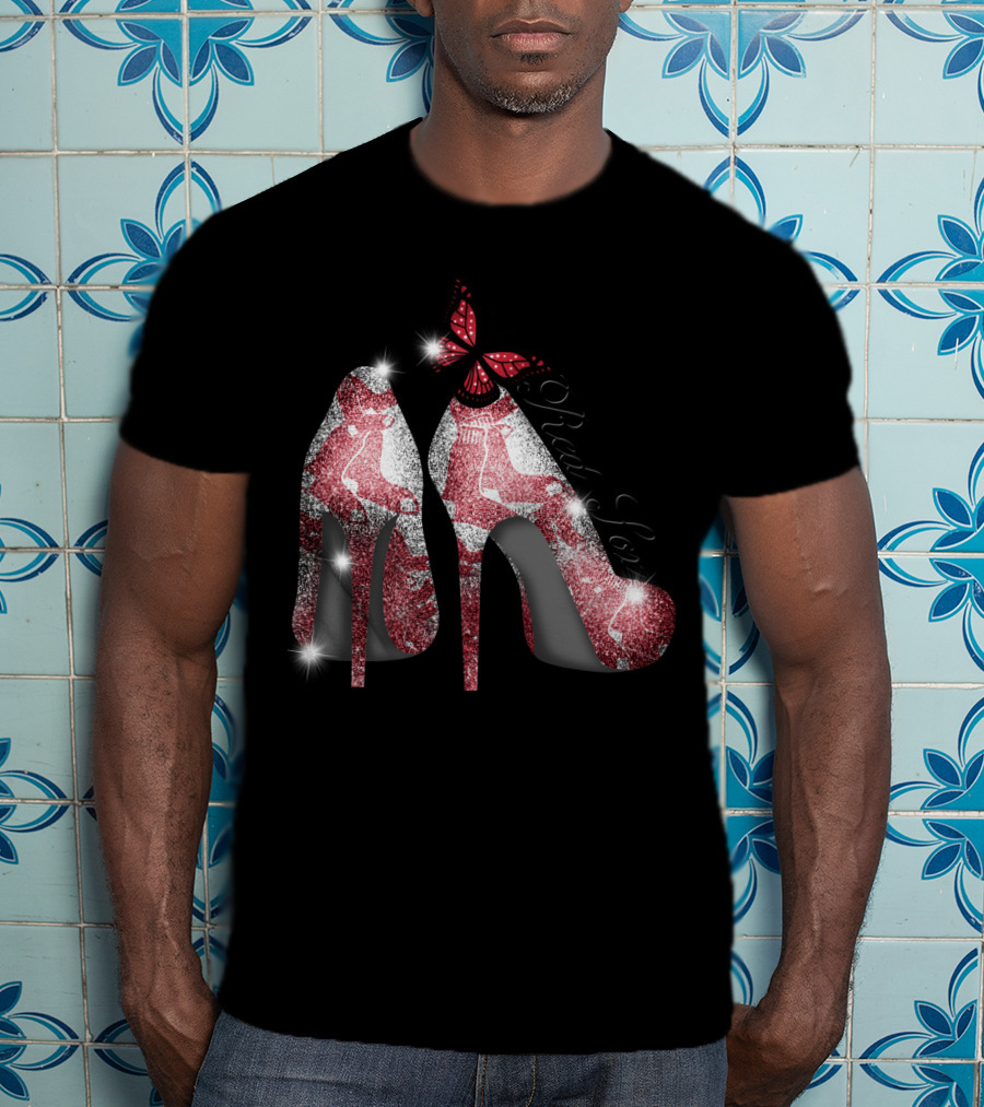 Boston Red Sox High Heels With Butterfly And Socks T-Shirt