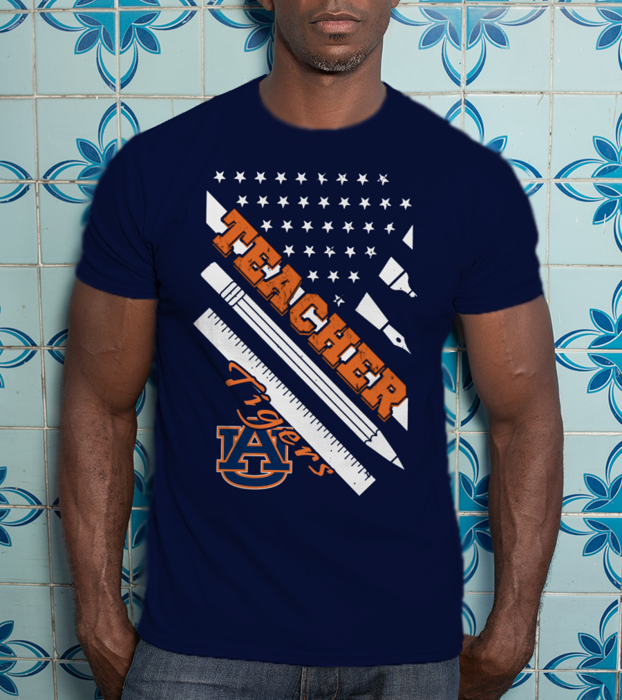 Auburn Teacher Tigers A Logo Pencil Ruler T-Shirt