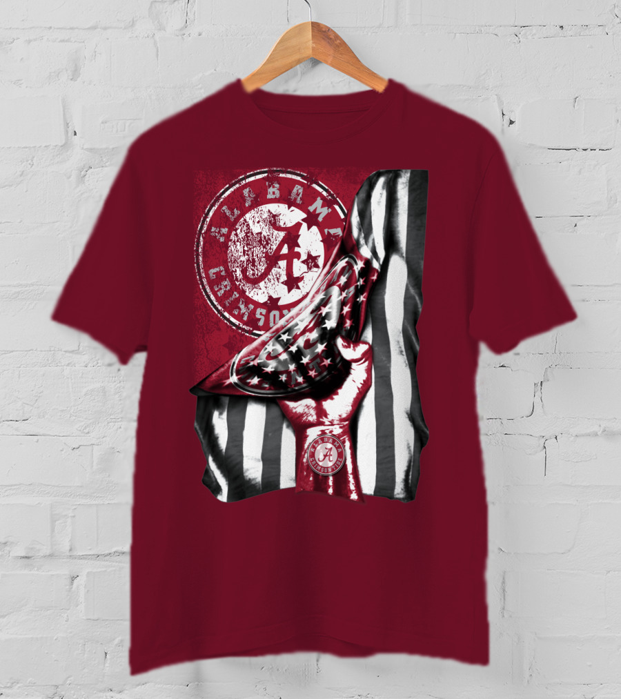 Alabama Crimson Tide Held High With Flag And Seal T-Shirt