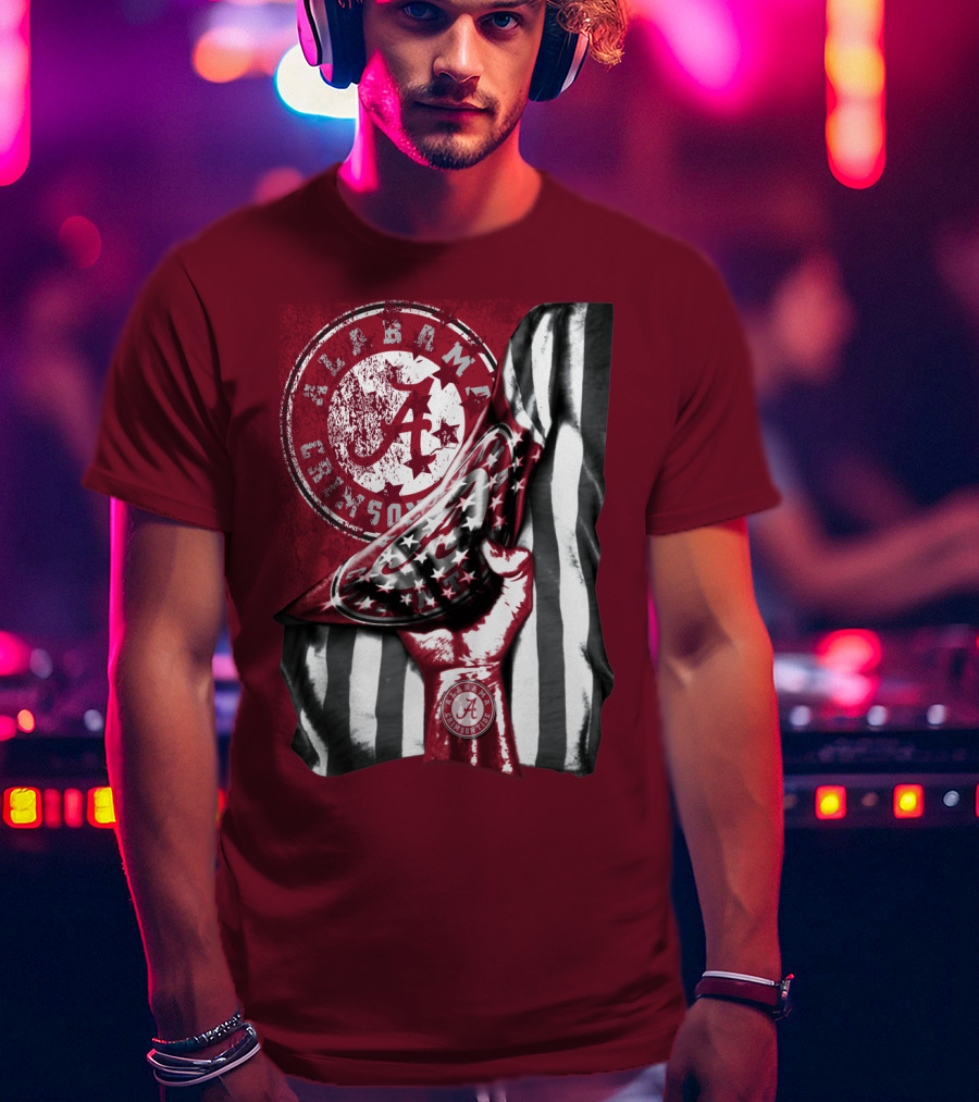 Alabama Crimson Tide Held High With Flag And Seal T-Shirt