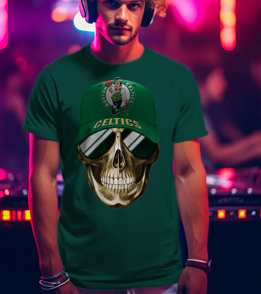 Boston Celtics Skull Cap T-Shirt