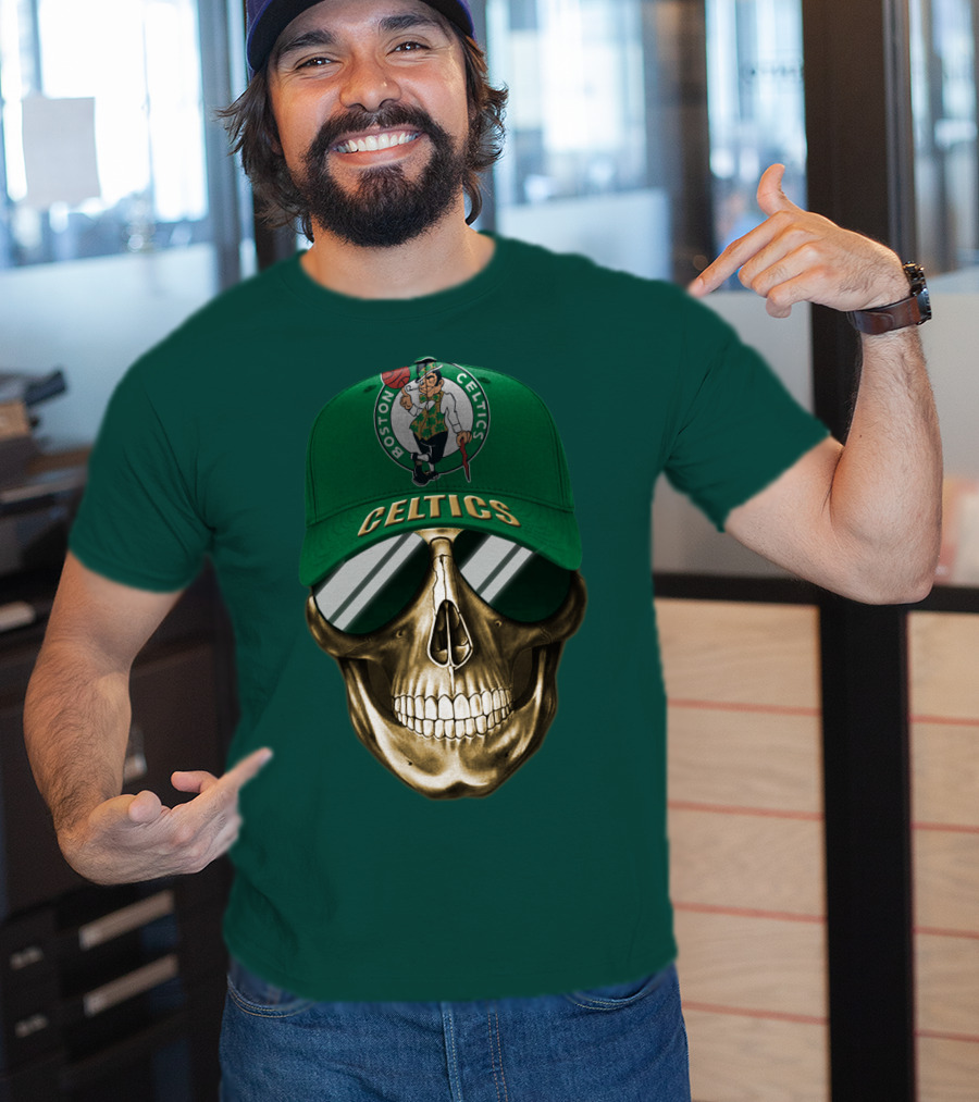 Boston Celtics Skull Cap T-Shirt