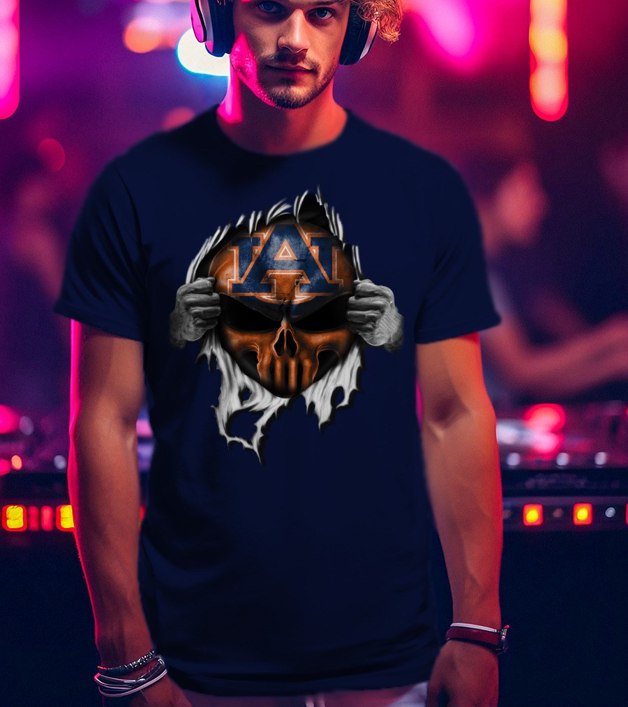Auburn Tigers Skull Face Peel T-Shirt
