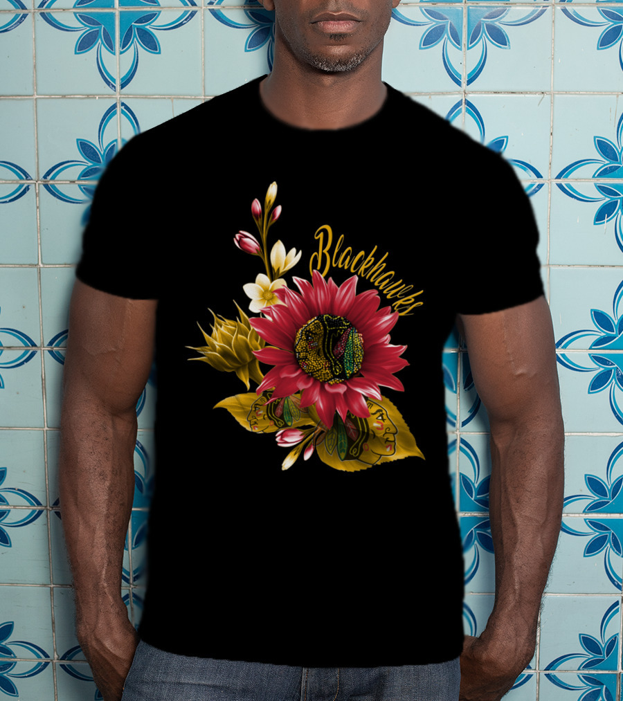 Chicago Blackhawks Floral T-Shirt