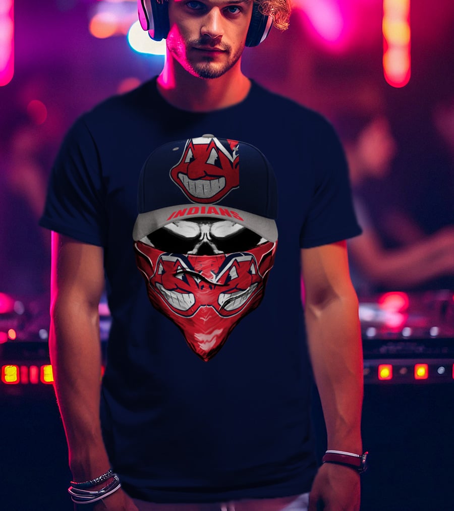 Cleveland Indians Logo Cap And Bandana T-Shirt