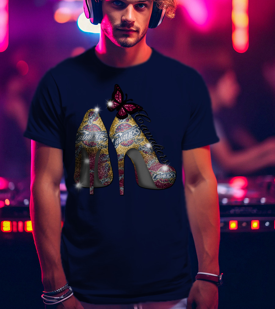 Cleveland Cavaliers Heels With Butterfly T-Shirt