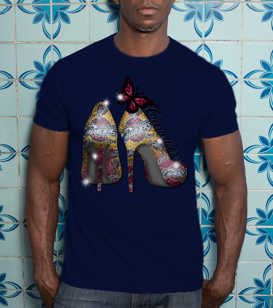 Cleveland Cavaliers Heels With Butterfly T-Shirt