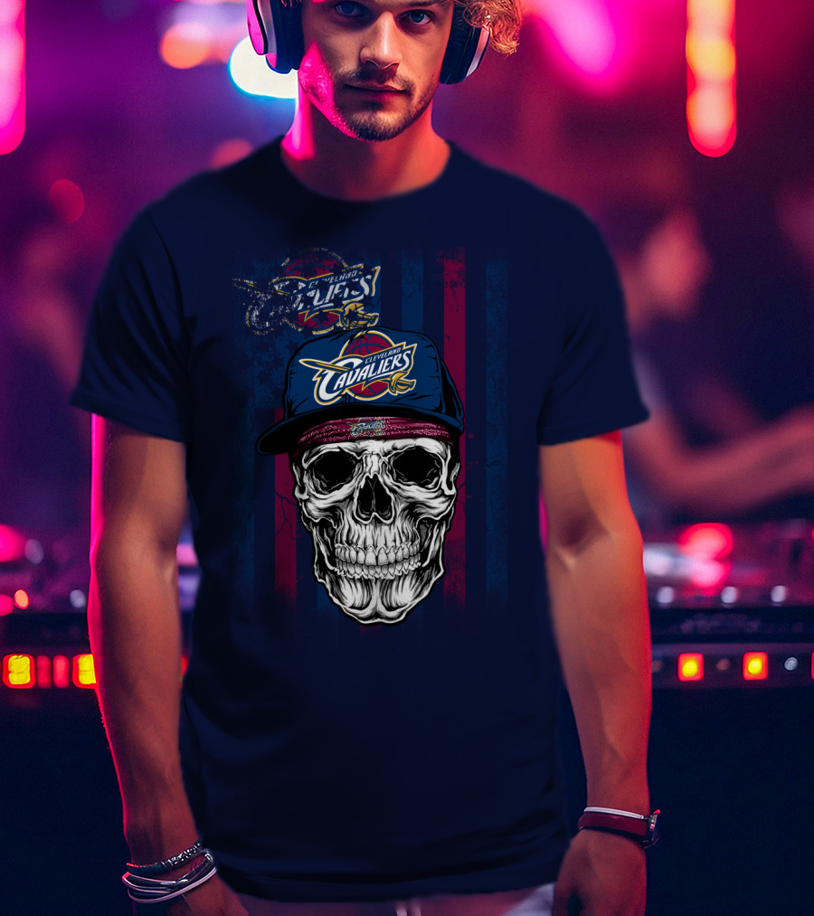 Cleveland Cavaliers Skull With Cap T-Shirt