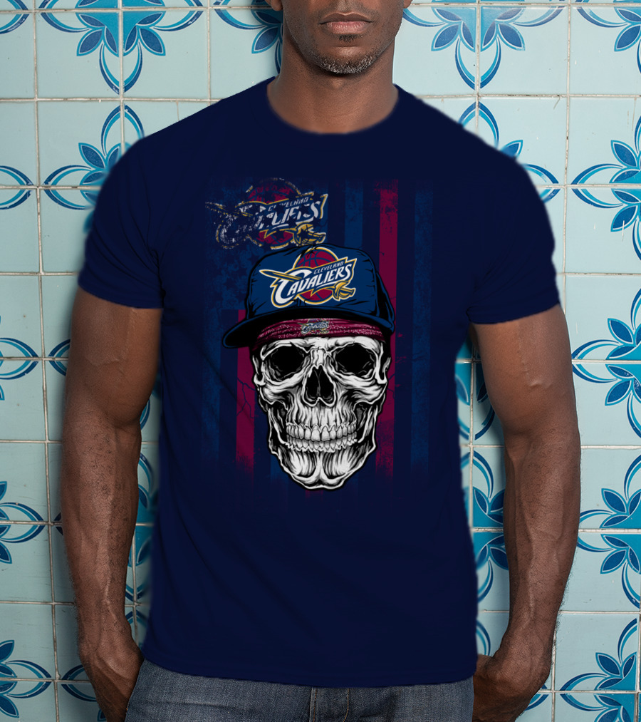 Cleveland Cavaliers Skull With Cap T-Shirt