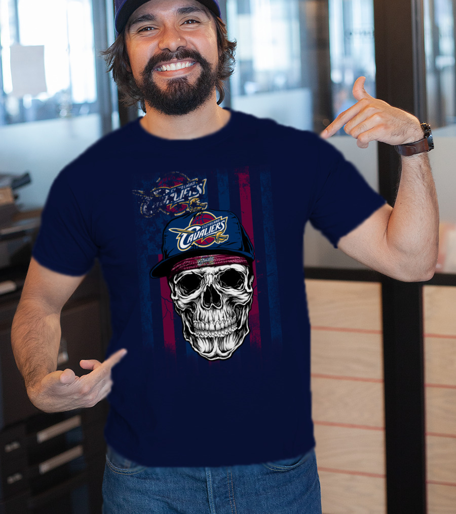 Cleveland Cavaliers Skull With Cap T-Shirt