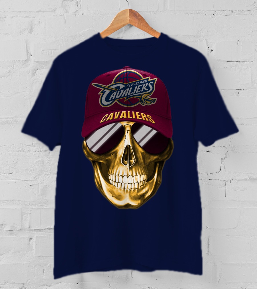 Cleveland Cavaliers Skull Hat Nba Basketball Fan Gear T-Shirt