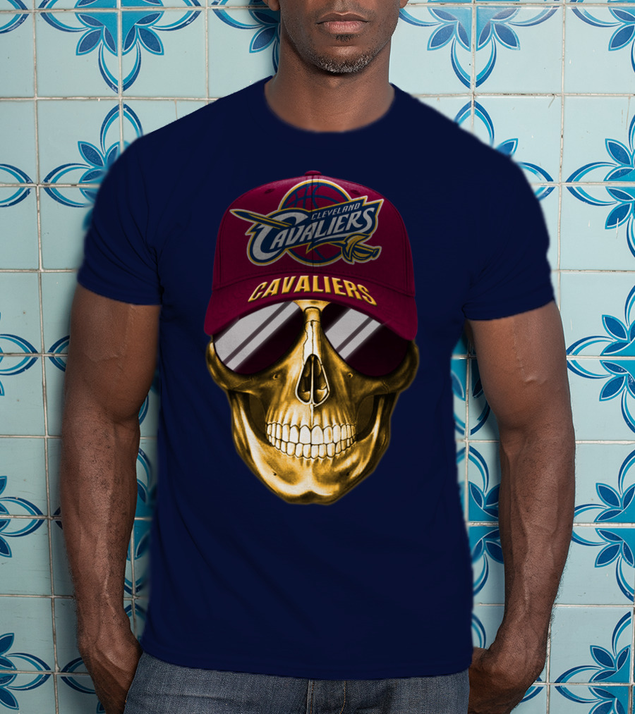Cleveland Cavaliers Skull Hat Nba Basketball Fan Gear T-Shirt
