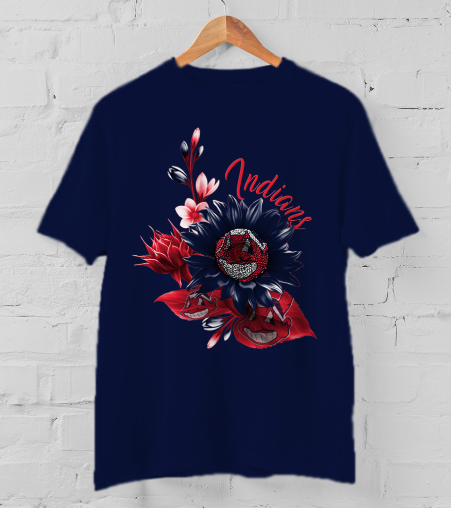 Indians Floral Chief Wahoo T-Shirt