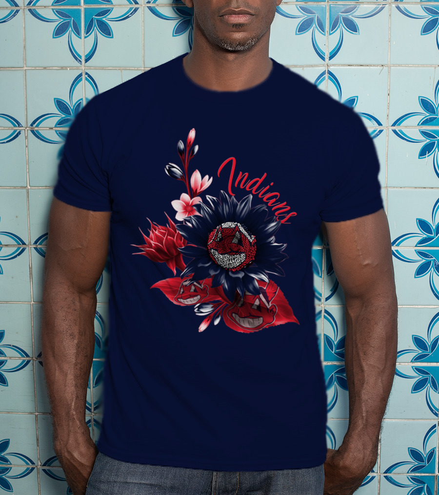 Indians Floral Chief Wahoo T-Shirt
