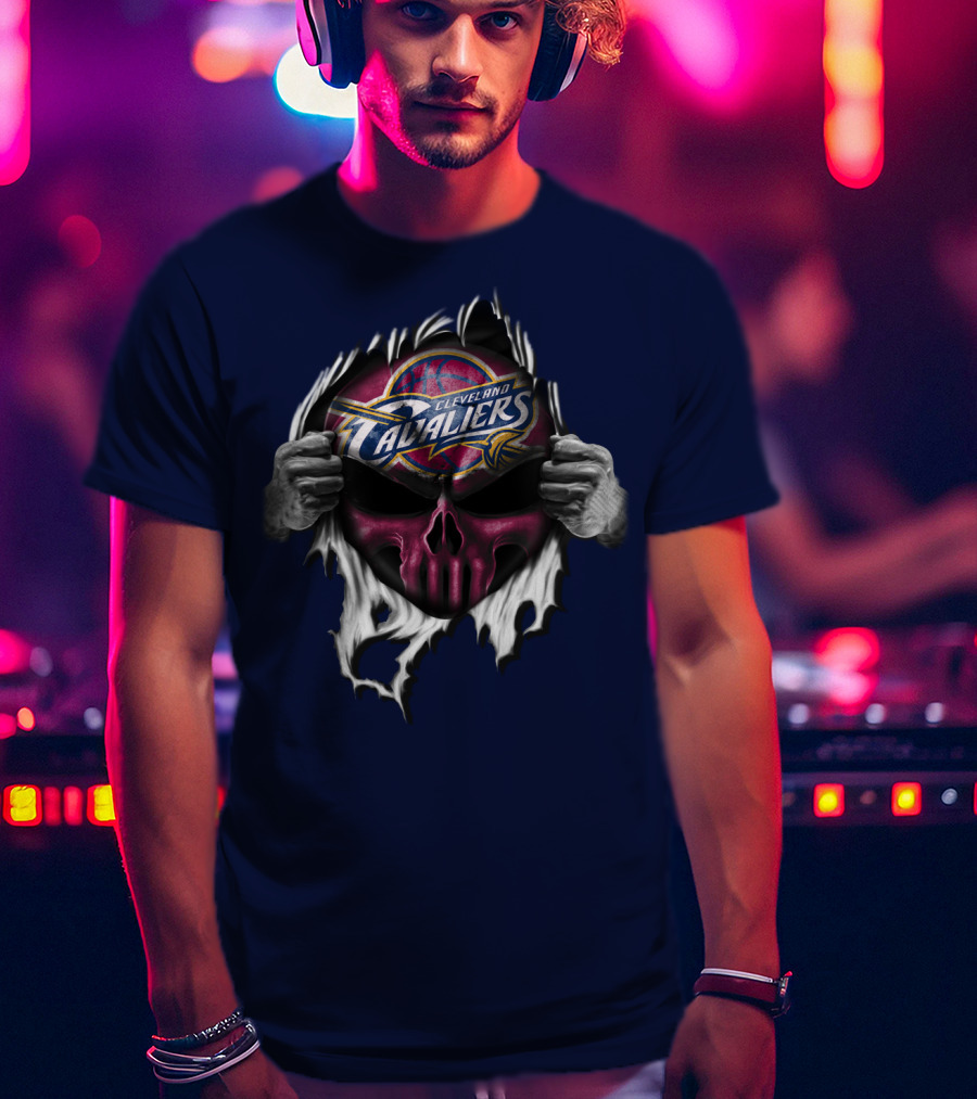 Cleveland Cavaliers Skull Logo Tear T-Shirt