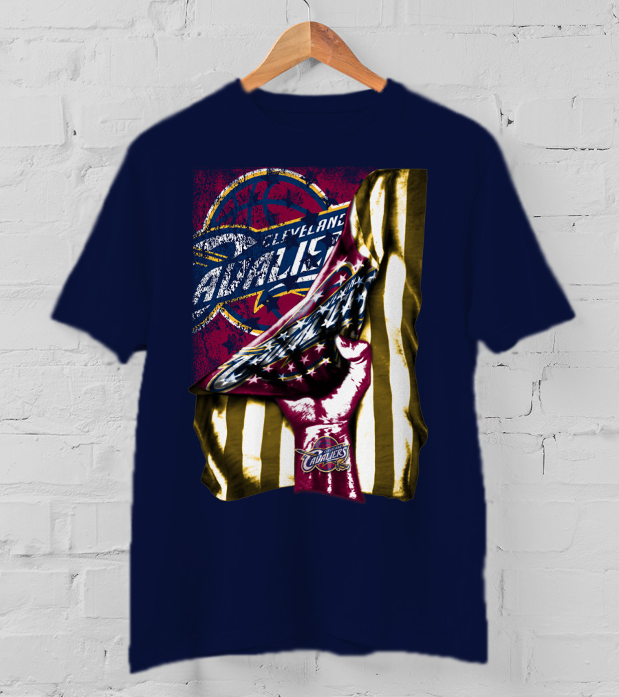 Cleveland Cavaliers American Flag Fist Nba Basketball T-Shirt
