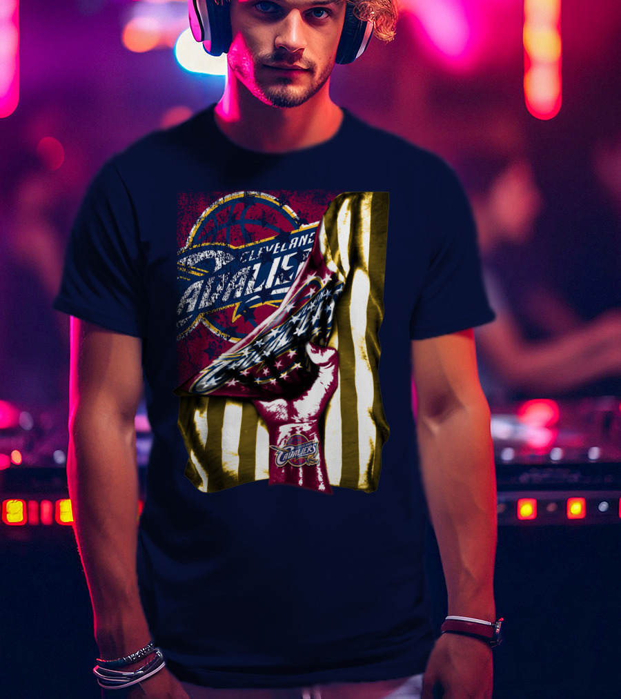 Cleveland Cavaliers American Flag Fist Nba Basketball T-Shirt