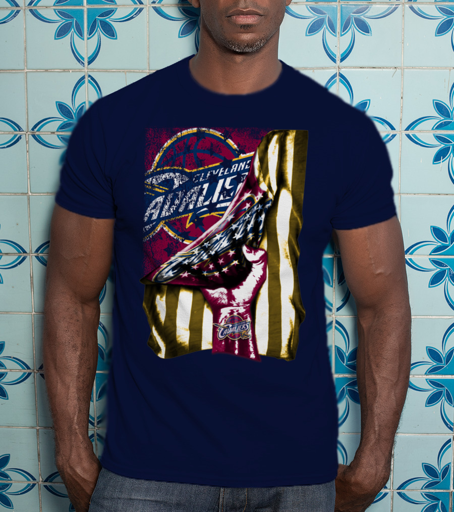 Cleveland Cavaliers American Flag Fist Nba Basketball T-Shirt