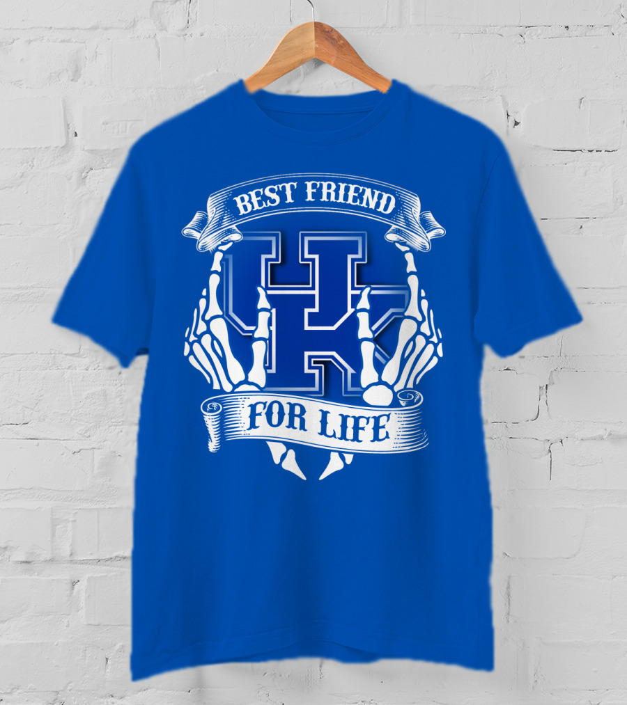 Best Friend For Life Kentucky Wildcats Skeleton Hands T-Shirt