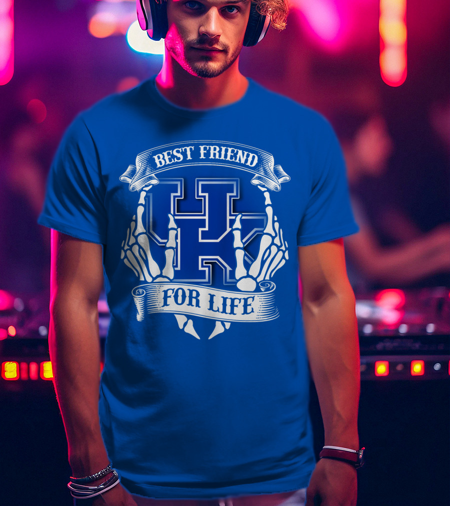 Best Friend For Life Kentucky Wildcats Skeleton Hands T-Shirt