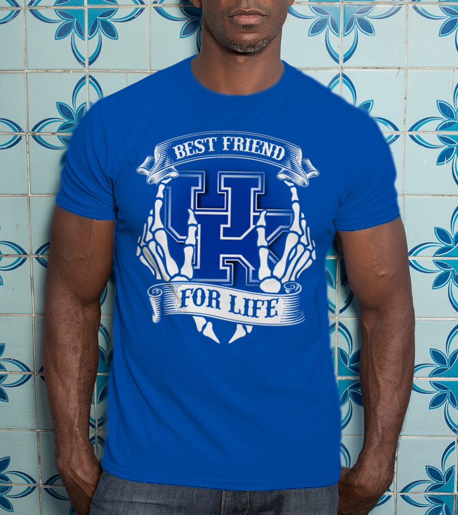 Best Friend For Life Kentucky Wildcats Skeleton Hands T-Shirt