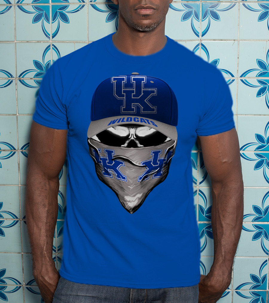 Kentucky Wildcats Uk Logo Hat Bandana Blue T-Shirt