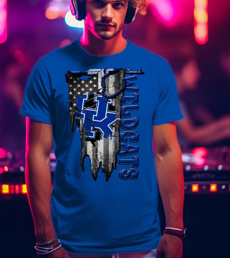 Wildcats American Flag Kentucky Wildcats T-Shirt