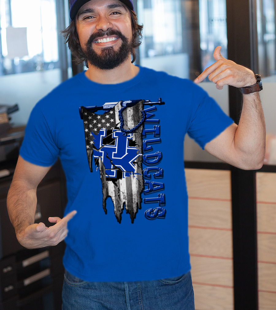 Wildcats American Flag Kentucky Wildcats T-Shirt