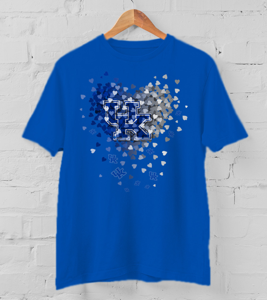 Kentucky Wildcats Uk Hearts Blue T-Shirt