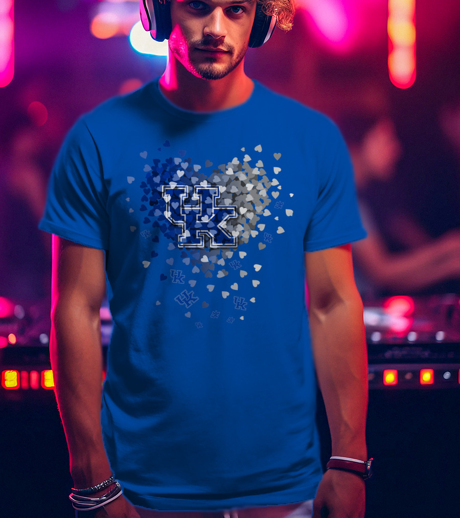 Kentucky Wildcats Uk Hearts Blue T-Shirt