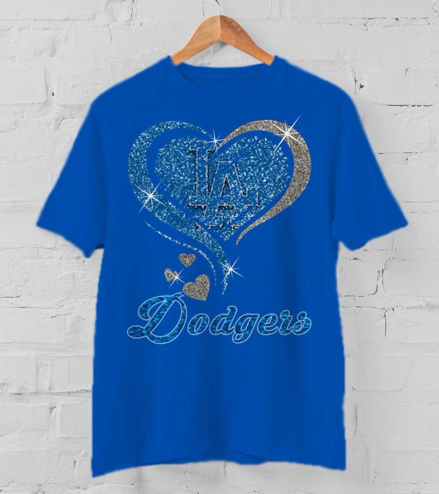 Los Angeles Dodgers Heart Logo Mlb Fan T-Shirt