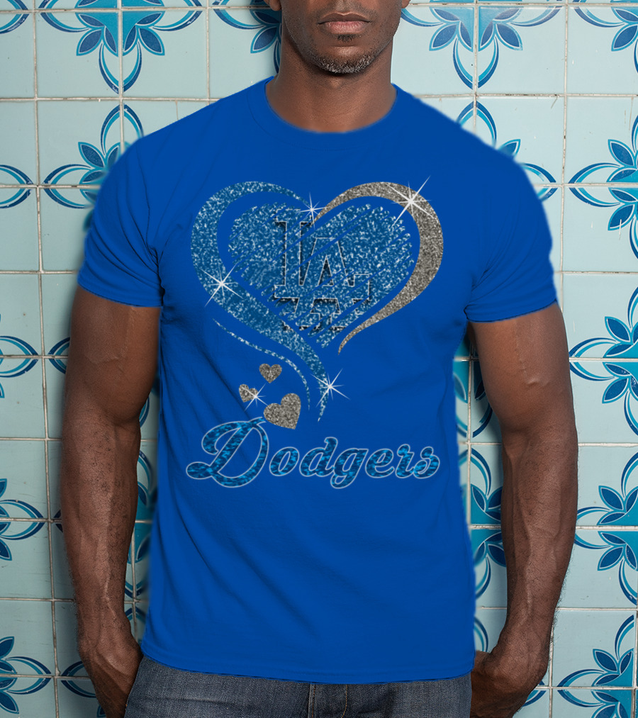 Los Angeles Dodgers Heart Logo Mlb Fan T-Shirt