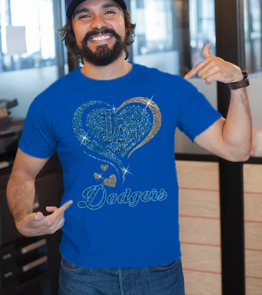 Los Angeles Dodgers Heart Logo Mlb Fan T-Shirt
