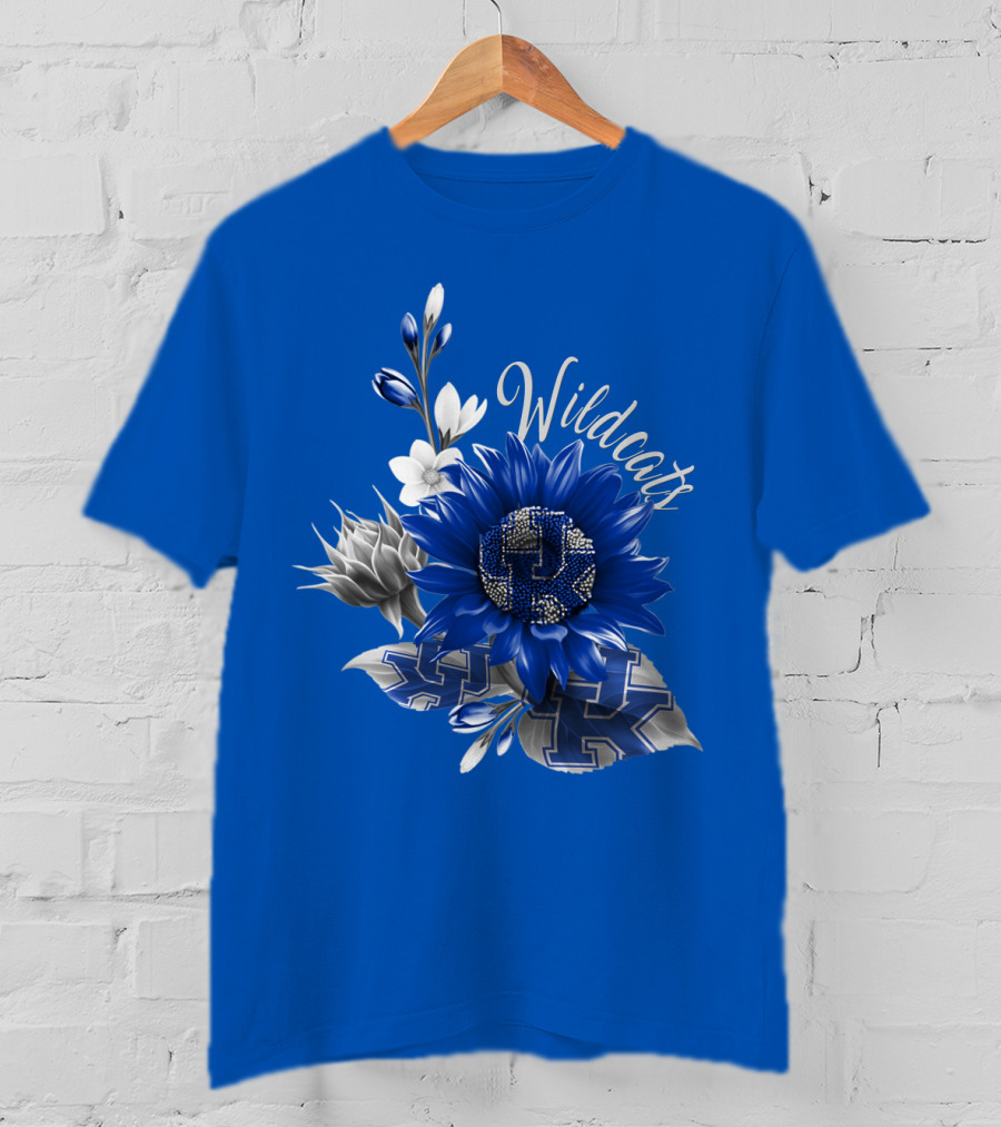 Wildcats Kentucky Blue Flowers K T-Shirt