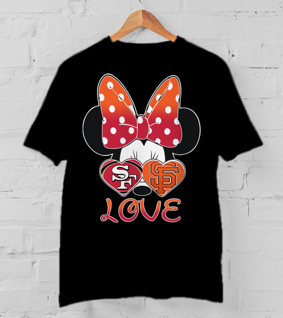 Minnie Mouse Love Sf 49ers Giants Hearts T-Shirt