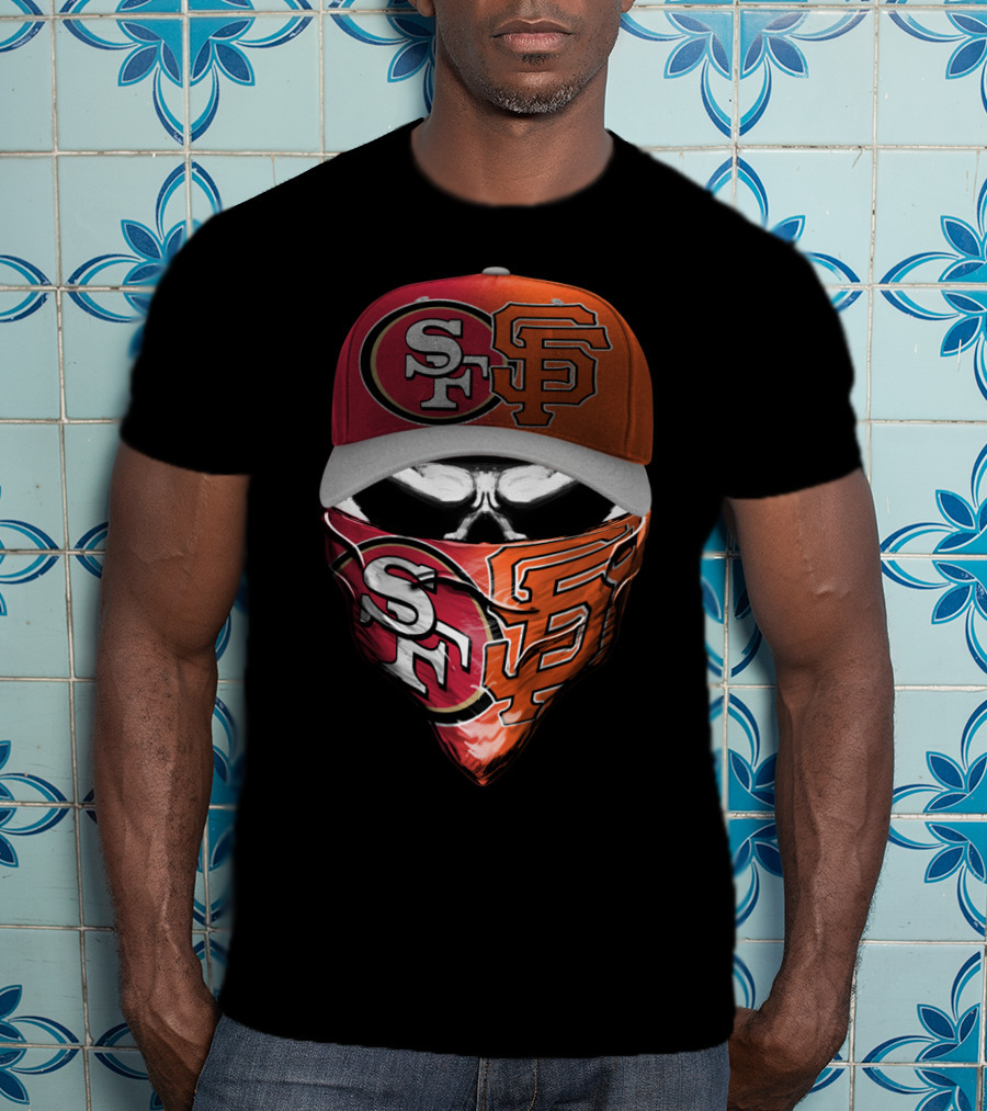 San Francisco Sports Team Logos Skull Cap And Bandana T-Shirt